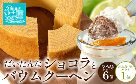 [2026年3月中旬から発送] だいたんな!恋するショコラ & バウムセット(だいたんなショコラ6個+≪極≫辺塚だいだいバウム)SH-5