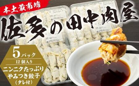 佐多の田中肉屋ニンニクたっぷりやみつき餃子 60個[ 餃子 手作り餃子 ぎょうざ ぎょーざ 鹿児島 惣菜 食品 冷凍 国産 肉 豚肉 タレ付き お取り寄せ グルメ 人気 おすすめ 手作り AN7401 南大隅町]