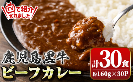 【C01007】鹿児島黒牛ビーフカレー(160g×30P) 便利 レトルト パック セット 鹿児島 国産 黒牛 牛肉 ビーフ レトルトカレー ご当地カレー おかず ギフト 贈答【新村畜産】