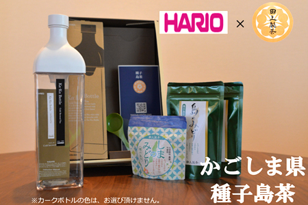 【2610-0443】＜鹿児島県種子島産＞かんたん！田上製茶の水出し煎茶セット【HARIOカークボトル付】