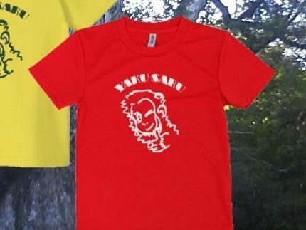 やくさるTシャツDRY 子供 　身長130cm【赤】