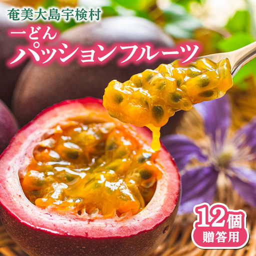 【先行予約】パッションフルーツ 贈答用 (12個入×1箱) 【7月～9月頃出荷開始】 リリコイ 果物 フルーツ デザート 人気 南国 デザート 奄美大島 宇検村 鹿児島 一どん