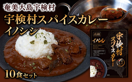 宇検村 スパイスカレー イノシシ (10食セット) 本格 レトルト カレー ジビエ 奄美大島 グルテンフリー 化学調味料不使用 宇検村 鹿児島