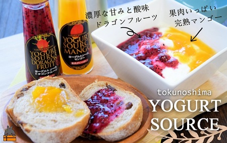 マンゴー&ドラゴン!しまフルーツのヨーグルトソース食べ比べ ( マンゴー ドラゴンフルーツ 果物 フルーツ 調味料 ソース ヨーグルト 徳之島 奄美 鹿児島 美味しい 食べ比べ レターパックプラス配送 )