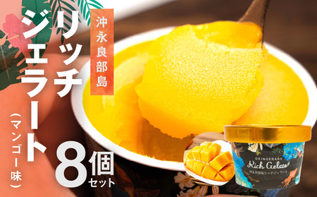 【W009-081u】沖永良部島リッチジェラート(マンゴー味)8個セット