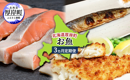 北海道 厚岸町 お魚 3ヵ月 定期便 [ 鮭 さけ サケ 焼き魚 サンマ 秋刀魚 さんま 漬魚 魚 魚介類 加工食品 ]