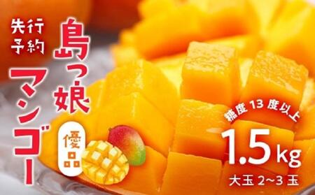 与論島産 島っ娘マンゴー(優品)大玉1.5キロ 2〜3玉 糖度13度以上[先行予約:2025年7月上旬以降発送]| マンゴー 与論 マンゴー 人気 1.5kg マンゴー 与論島 マンゴー