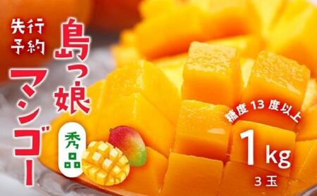 与論島産 島っ娘マンゴー(秀品)1kg 2〜3玉 糖度13度以上[先行予約:2025年7月上旬以降発送]| マンゴー 与論 マンゴー 人気 1kg マンゴー 与論島 マンゴー