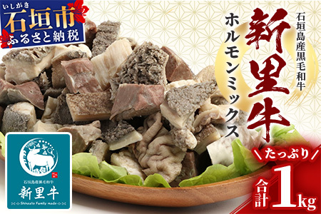 石垣島産 黒毛和牛 新里牛 ホルモンミックス(500g×2) 合計1kg
