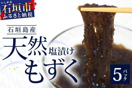 【石垣島特産】天然もずく（塩漬け）、たっぷり食べ応え2.25kg（450g×5個）　R-33