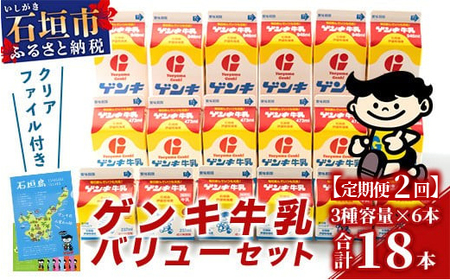 [ふるさと納税限定][定期便_2回]ゲンキ牛乳バリューセット[八重山ゲンキ乳業][日本最南端の乳業][伊盛牧場産 生乳100%使用]GN-3_2t