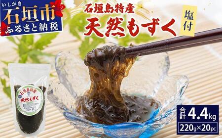 石垣島特産 塩付天然もずく 4.4kg (220g×20パック) | もずく 天然 石垣