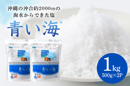 青い海500g×2P 塩 しお 調味料 食塩 沖縄 海塩 料理用 ミネラル 沖縄県 糸満市 88-3