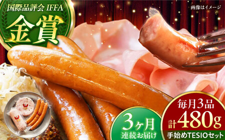 [全3回定期便]TESIOの自家製ハム&ソーセージ 『手始めTESIOセット』 豚肉 ハム ソーセージ 小分け 真空パック 沖縄市 / TESIO[BCAD007]