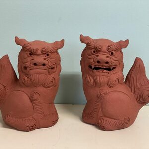 シーサー (小・赤) 沖縄土産 雑貨 シーサー 玄関 置物 沖縄市 / てぃーち工房[BCBA003-03]