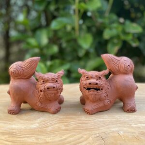 ホーヤーシーサー (小・赤) 沖縄土産 雑貨 シーサー 玄関 置物 沖縄市 / てぃーち工房[BCBA004-03]