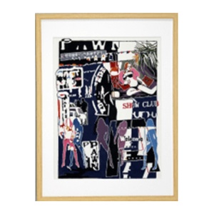 [宏次染工房 / 沖縄県認定工芸士 金城宏次]紅型額装 『Welcome to KOZA』 絵画 額入り 伝統工芸品 おしゃれ 沖縄市 / コザ工芸館ふんどぅ[BCAU003]
