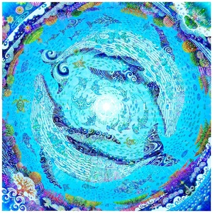 [琉球イラストレーション] 与儀勝之 『海の星 〜深海の舞い〜 / Star of the Sea - Dance of the deep sea -』 額装Mサイズ インテリア 雑貨 アート おしゃれ おすすめ 沖縄市 / yogima office[BCAI010]