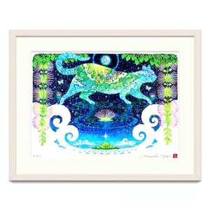[琉球イラストレーション] 与儀勝之 『一会 [陰] / Encounter [Yin]』 額装Lサイズ インテリア 雑貨 アート おしゃれ おすすめ 沖縄市 / yogima office[BCAI027]