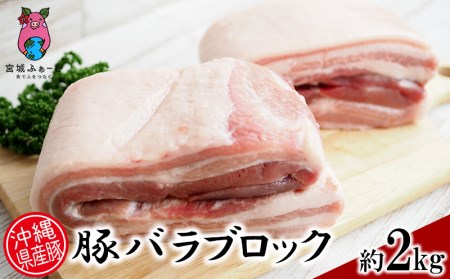 沖縄県産豚　豚バラブロック2kg