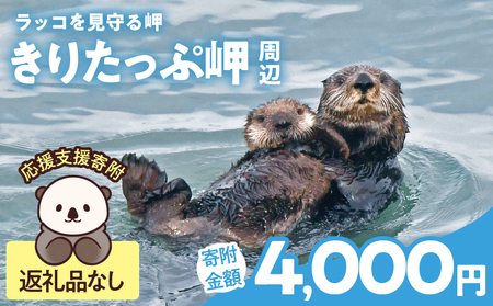 ラッコを見守る岬「きりたっぷ岬」周辺の環境整備 4000円分 返礼品なし