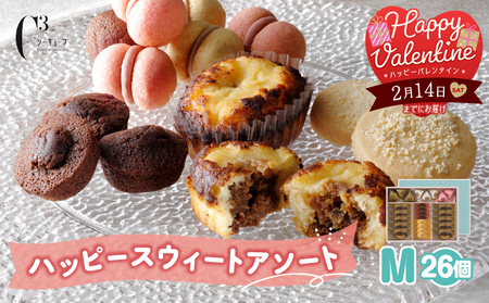 [バレンタインデーまでにお届け]シーキューブ ハッピースウィートアソートM(6種 26個入り)_300202-VD