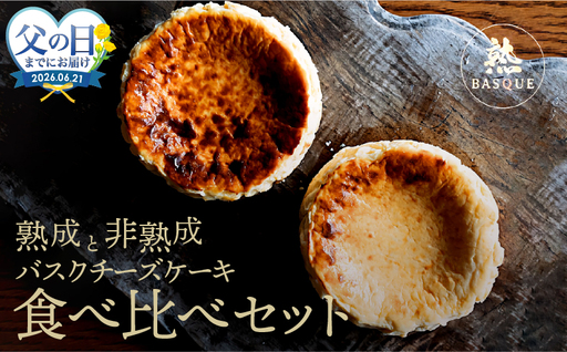 ≪父の日までにお届け!!≫熟成と非熟成バスクチーズケーキ食べ比べセット_H0041-101-fa