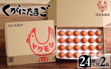 くがにたまご【24個入り×2箱】徳森養鶏場