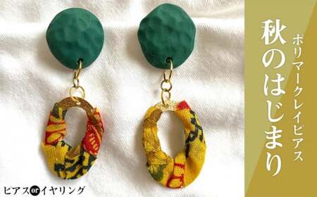 [ピアスorイヤリング]秋のはじまりポリマークレイピアス