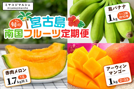 JH013[3回定期便]宮古島 旬の南国フルーツ定期便 (株)フラモン