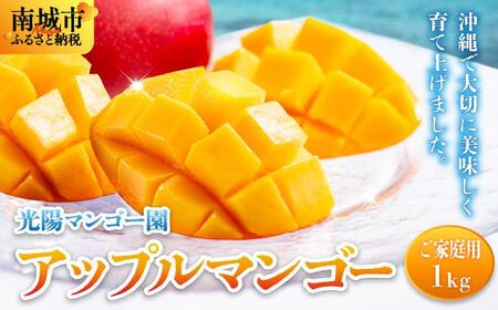 [先行予約・数量限定]アップルマンゴー ご家庭用(1kg)|マンゴー 限定 家庭用 訳あり 沖縄県 南城市 1kg 冷蔵 予約 先行受付 アップルマンゴー 送料無料