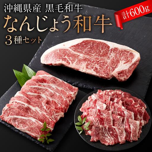 黒毛和牛　なんじょう和牛３種セット(約600g)   