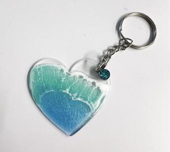 波アートキーホルダー I キーホルダー 海 モチーフ 雑貨 インテリア ギフト 沖縄県 南城市