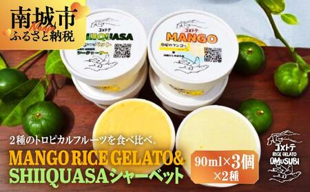 MANGO RICE GELATO＆SHIIQUASA シャーベット 6個セット（2種×各3個）
