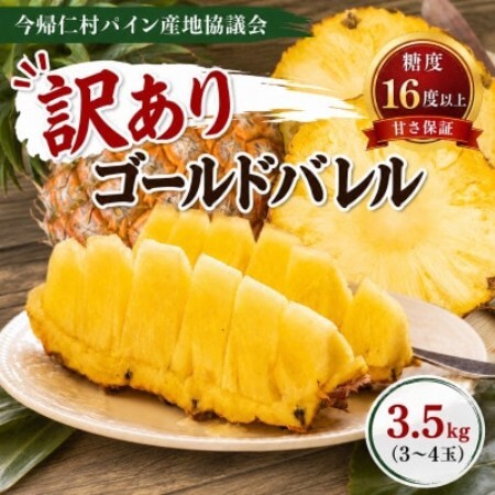 【2026年6月下旬から順次発送】今帰仁村パイン産地協議会 ゴールドバレル3.5kg(3～4玉)【配送不可地域：離島】【1737652】