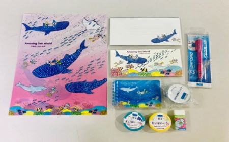 沖縄美ら海水族館オリジナルグッズ（ステーショナリー9点セット）のレビュー | ふるさと納税ランキングふるなび