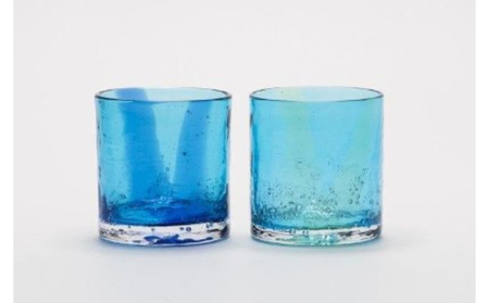 [RYUKYU GLASS WORKS 海風]はまういロックグラス2色セット