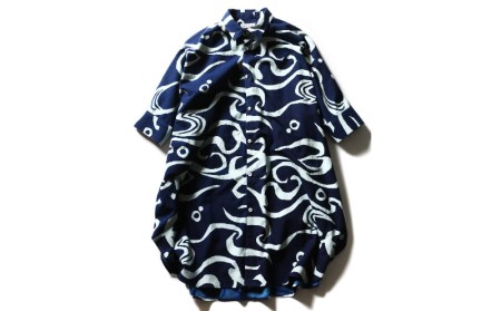 「LEQUIOSIAN」【ナミカゲ柄】印花布ビッグシャツ