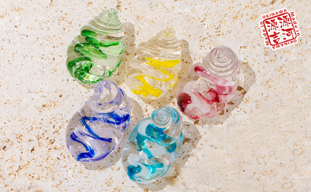 【琉球ガラス】源河源吉　箸置き5個セット