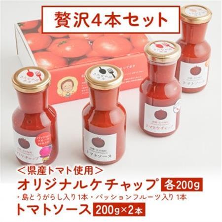 [きたなかそう]県産トマト使用 オリジナルケチャップ2種+トマトソースセット2本 贅沢4本セット
