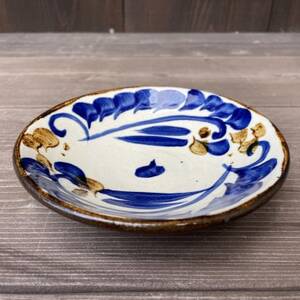 やちむん 唐草紋様 7寸皿(染付)青【1506544】