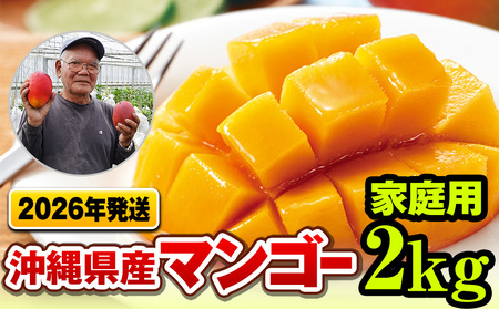 [2026年発送]濃厚な甘さの沖縄県産マンゴー2kg(家庭用)