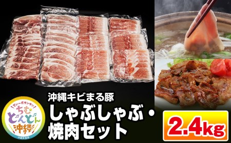 [便利な小分け]沖縄キビまる豚 しゃぶしゃぶ・焼肉セット(2.4kg・200g×12パック)