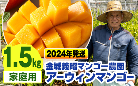 【2023年発送】金城義昭マンゴー農園　アーウィンマンゴー家庭用1.5kg
