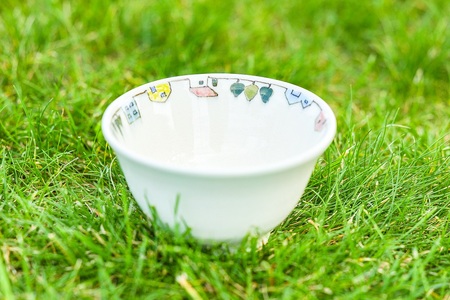 3263.茶碗(白色)絵模様あり