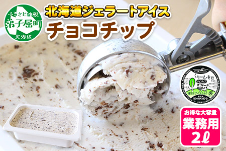 アイスクリーム チョコチップ ジェラート チョコ 業務用 2リットル 2L アイス 大容量  手作り 北海道 弟子屈町