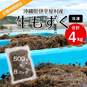 [収穫時期限定!]冷凍 生もずく 4kg(500g × 8パック)[配送不可地域:離島]