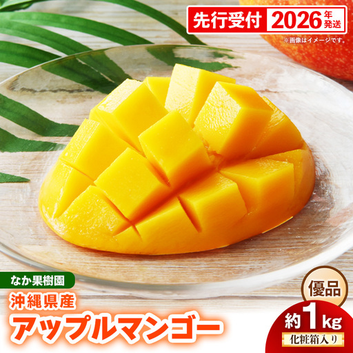 [化粧箱入り][先行受付・2026年発送]なか果樹園 アップルマンゴー 優品 約1kg - 産地直送 先行予約 沖縄県産 贈り物 ギフト プレゼント 南国フルーツ 旬の味覚 オススメ 沖縄県 八重瀬町