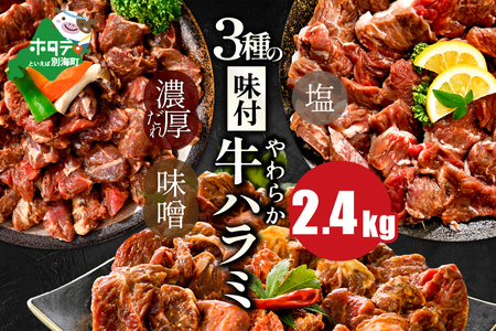 3種の味付けハラミ2.4kg(400g×6パック)[NS0000032]