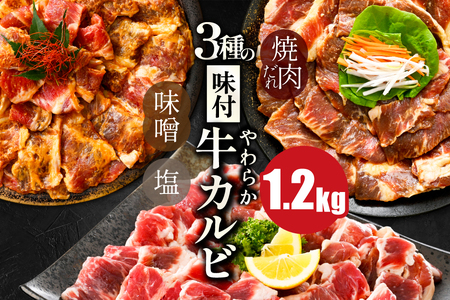 味付け カルビ 食べ比べ 3種 1.2kg(400g×3パック)[NS0000047]